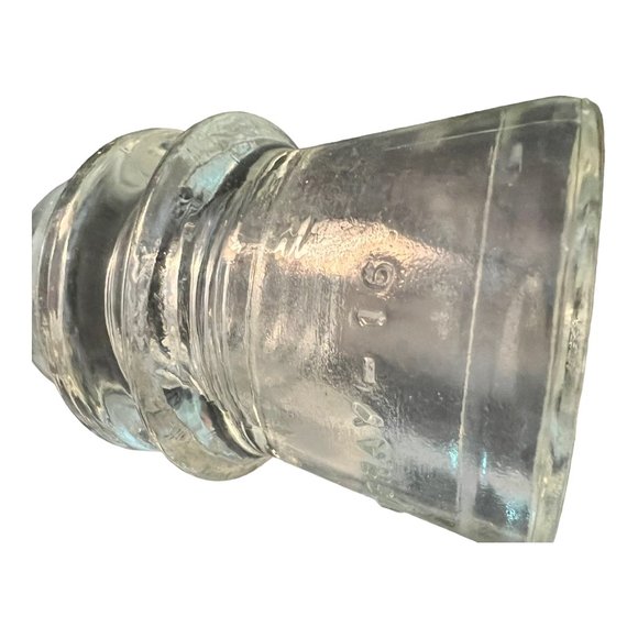 Antique Hemingray 16 Clear Glass Electric Pole Insulator  3"x4" Made USA - Picture 8 of 8